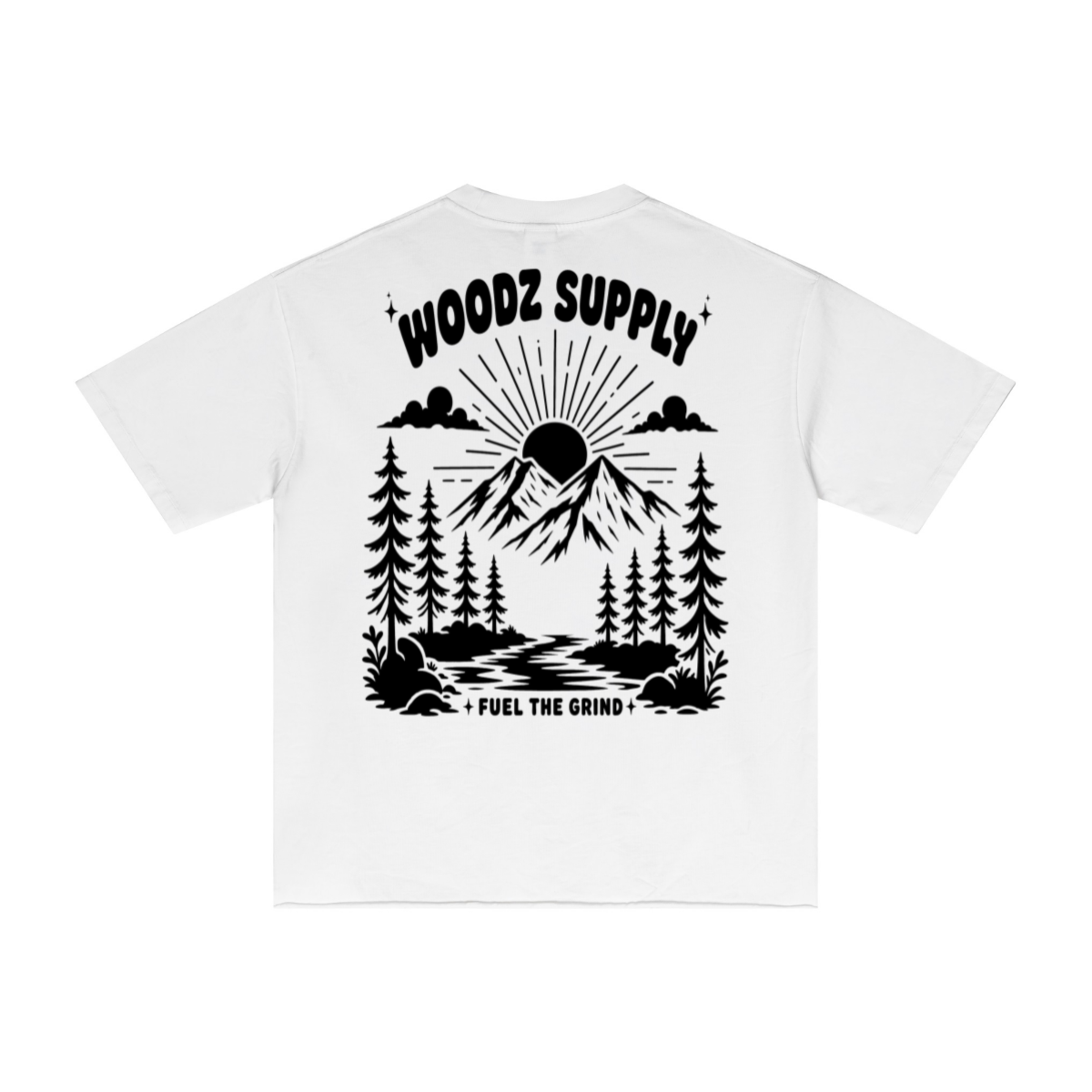 275GSM Men’s Raw-Edge Pigment-Wash T-shirt White