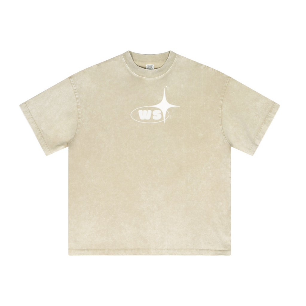315GSM Unisex Casual Tight-Neck T-Shirt Beige