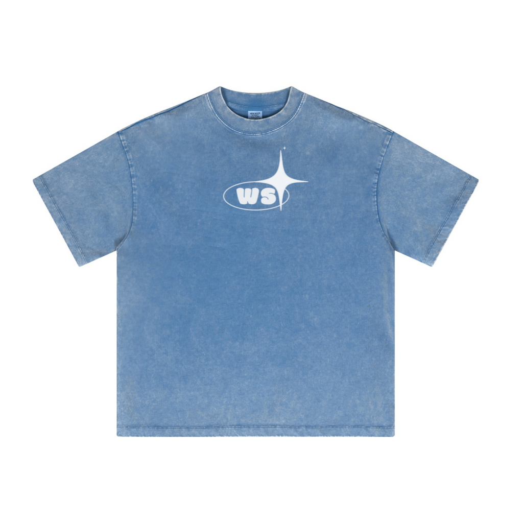 315GSM Unisex Casual Tight-Neck T-Shirt Light Blue