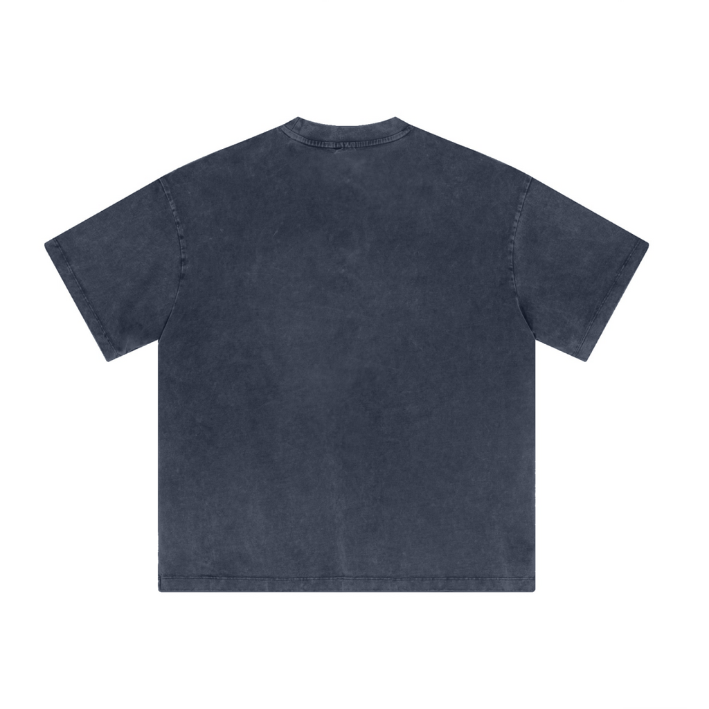 315GSM Unisex Casual Tight-Neck T-Shirt Dark Blue