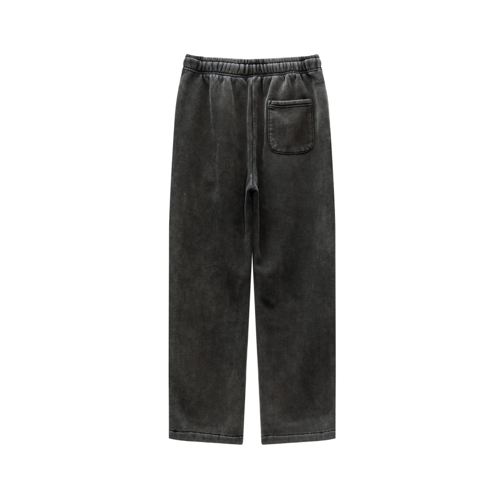 360GSM Unisex Heavyweight Fleece Washed Straight-Leg Pants Snow Wash Grey