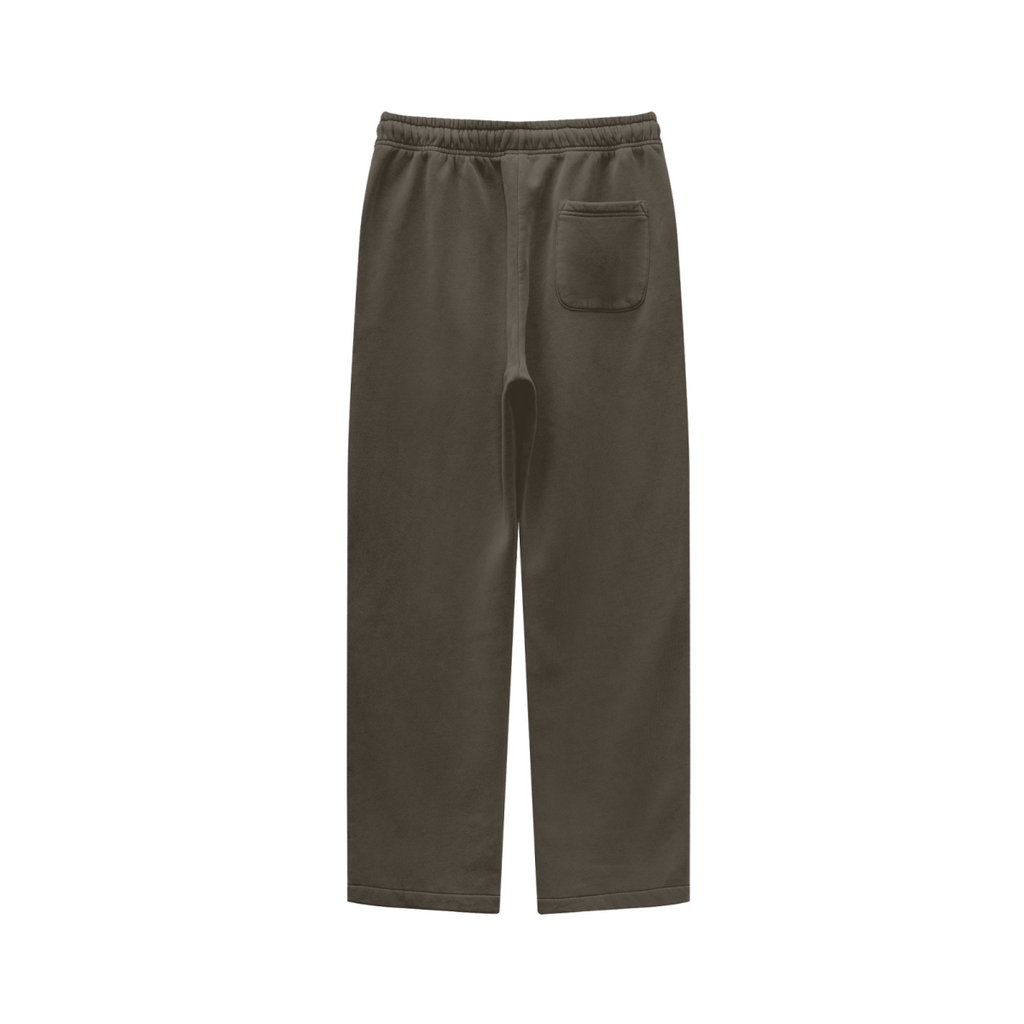 360GSM Unisex Heavyweight Fleece Washed Straight-Leg Pants Coffee Brown