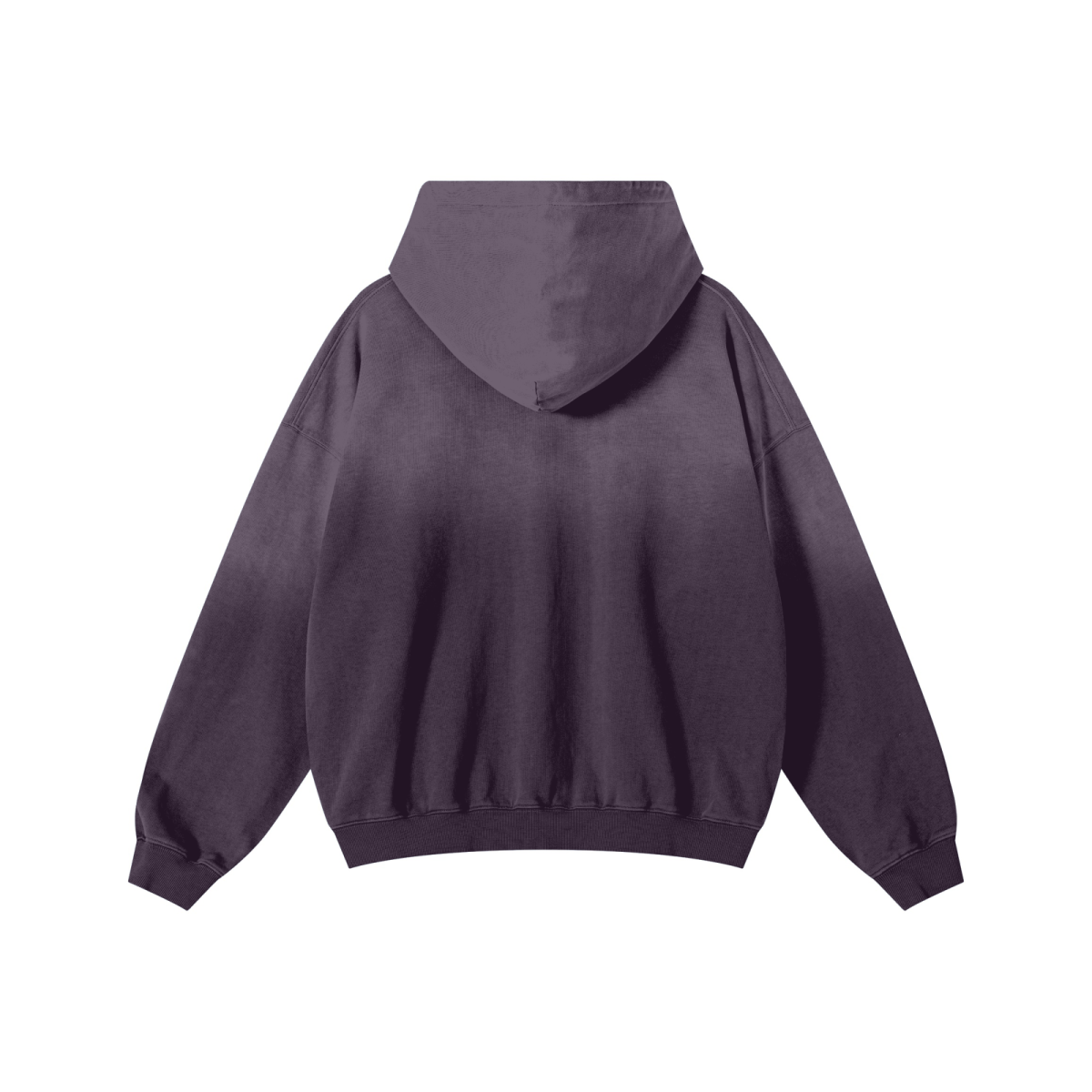 480GSM Unisex Monkey Wash Heavyweight French Terry Hoodie Vintage Purple