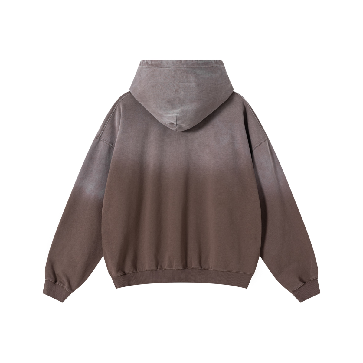 480GSM Unisex Monkey Wash Heavyweight French Terry Hoodie Vintage Brown