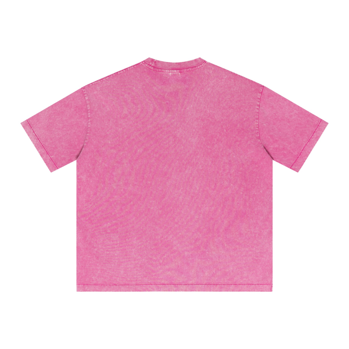285GSM Unisex Distressed Snow-Wash Batik Plain Fabric T-shirt Pink