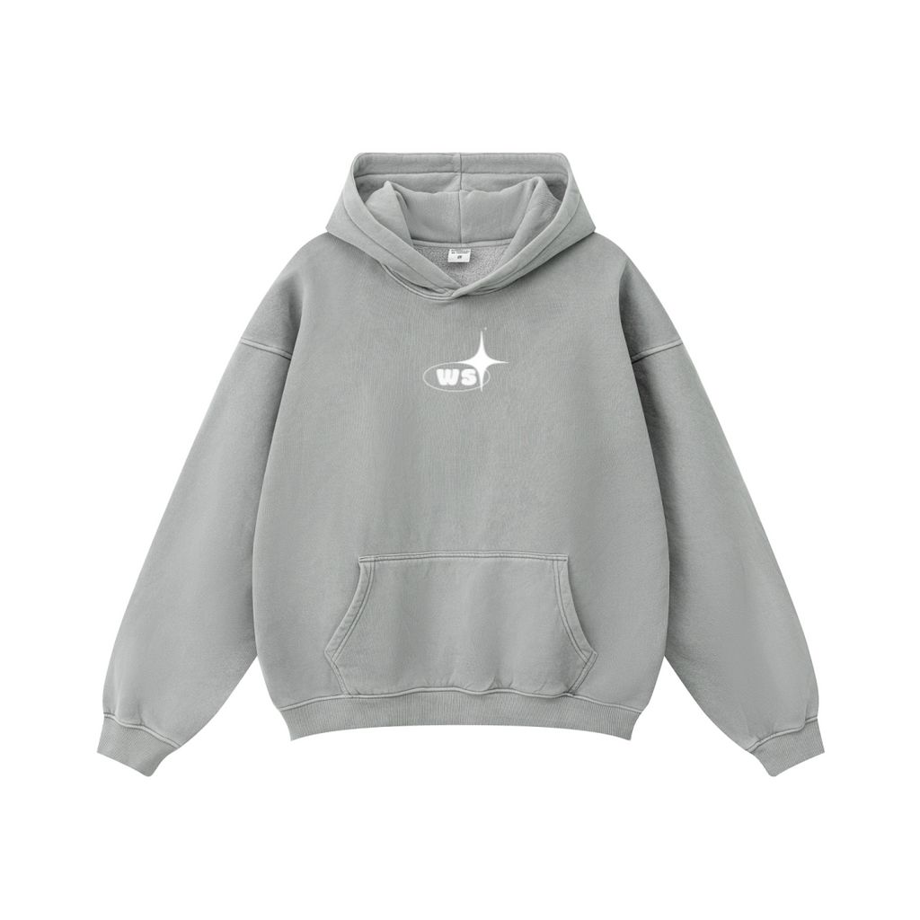 360GSM Unisex Vintage-Wash Hoodie Medium Grey