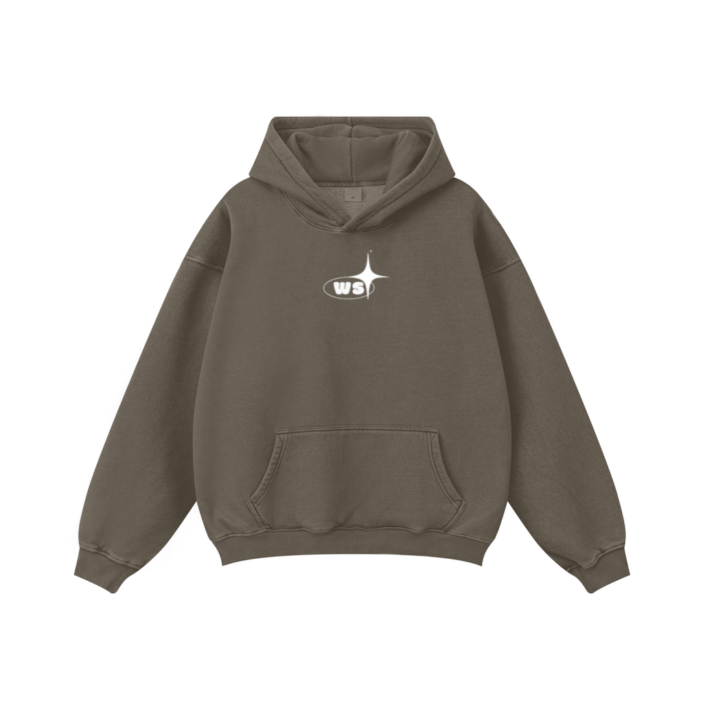 360GSM Unisex Vintage-Wash Hoodie Coffee Brown