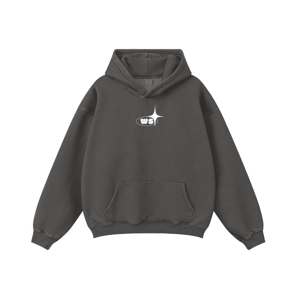 360GSM Unisex Vintage-Wash Hoodie Dark Grey