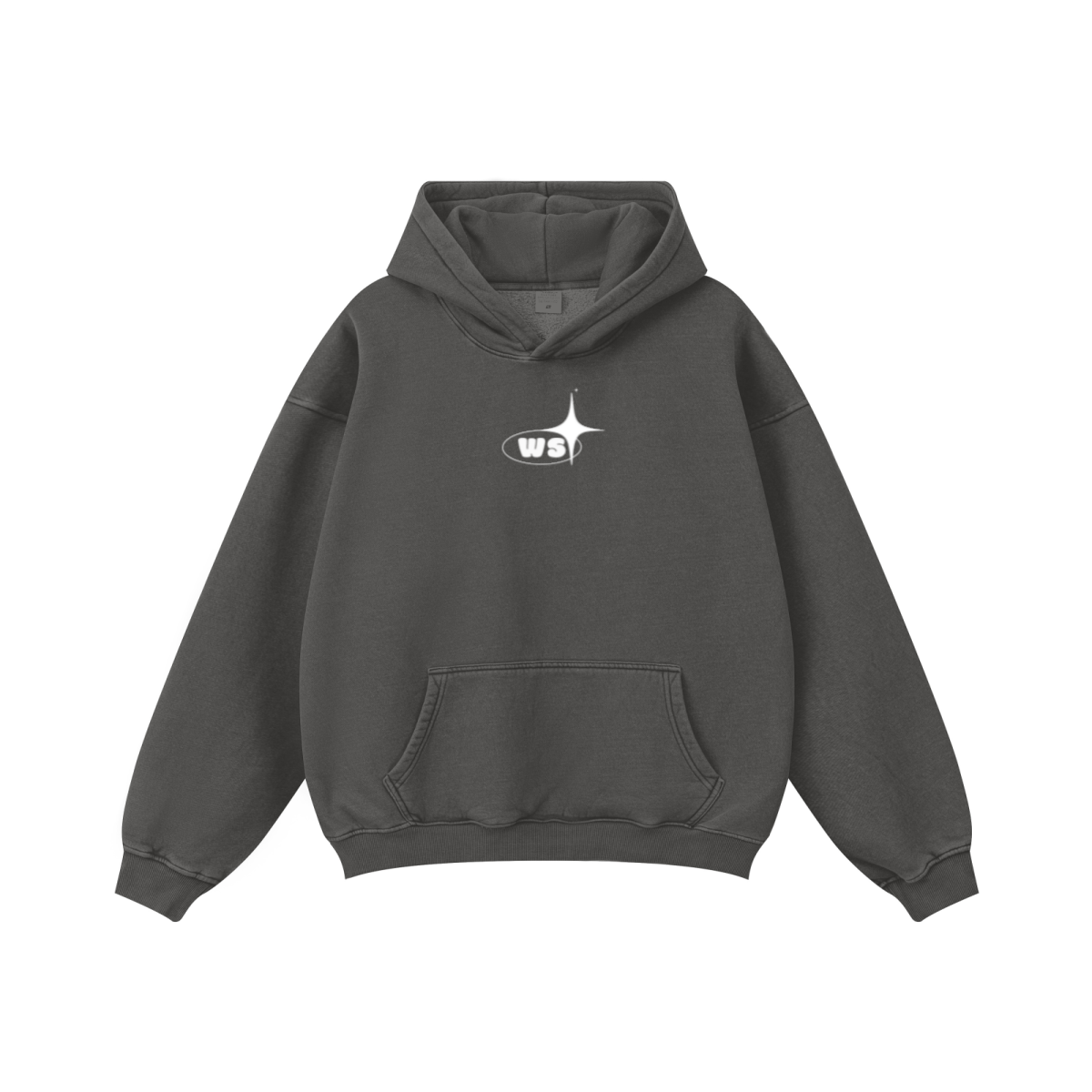 360GSM Unisex Vintage-Wash Hoodie Dark Grey