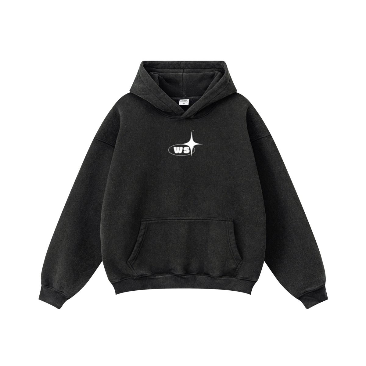 360GSM Unisex Vintage-Wash Hoodie Snowflake Grey