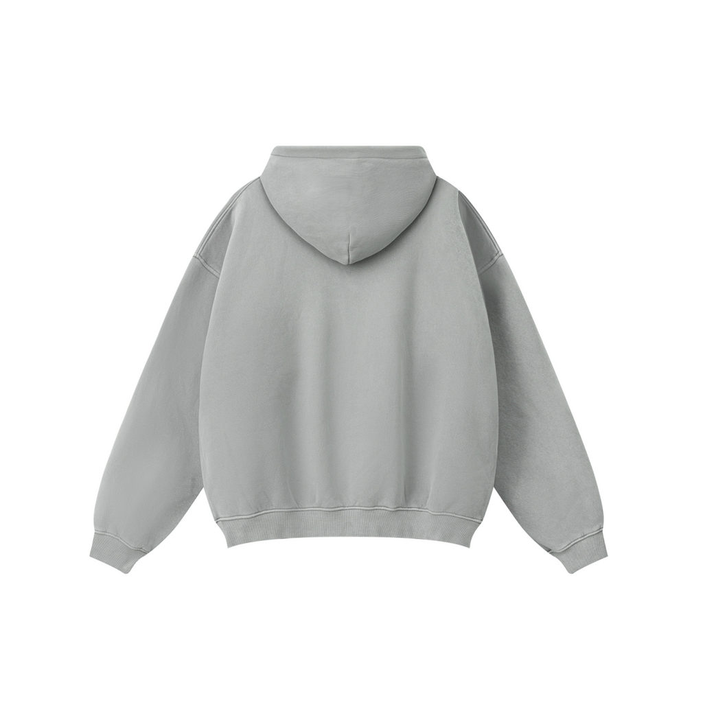 360GSM Unisex Vintage-Wash Hoodie Medium Grey
