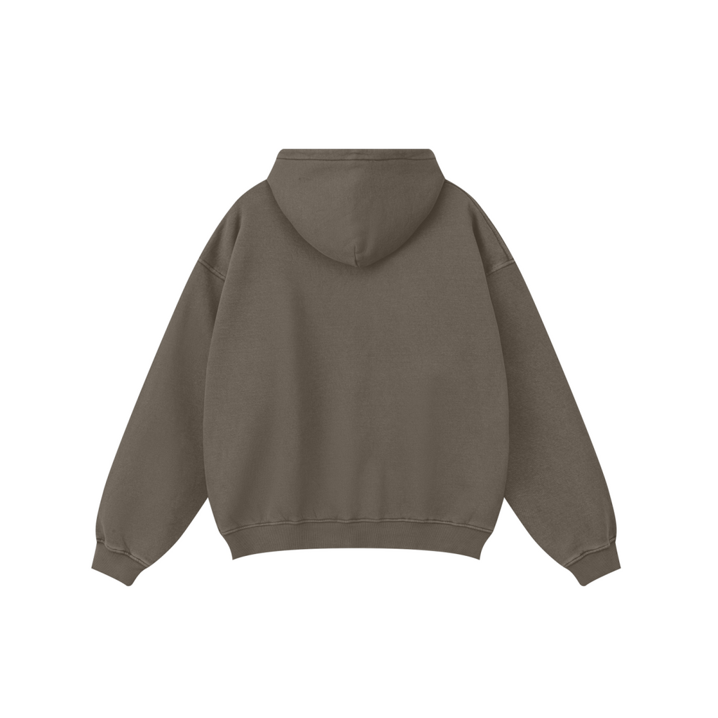 360GSM Unisex Vintage-Wash Hoodie Coffee Brown