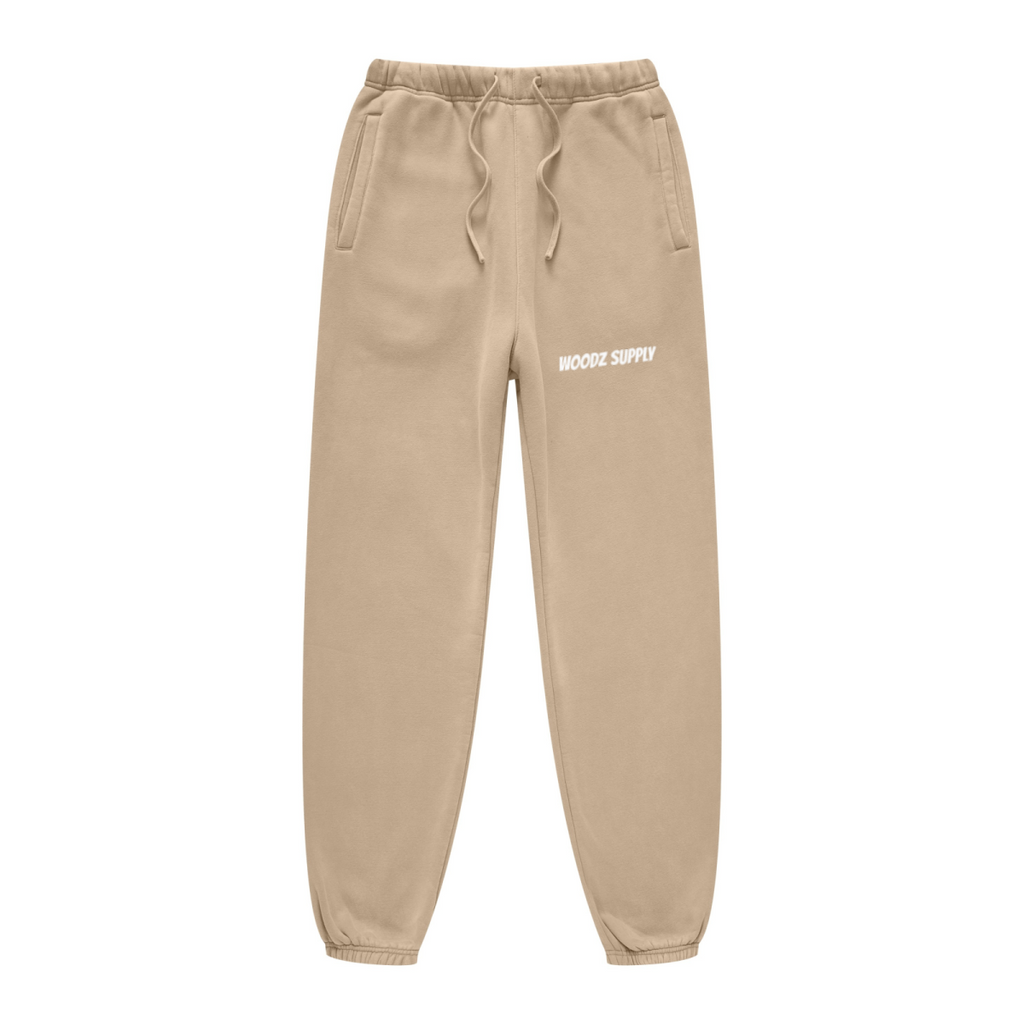 440GSM Unisex Relaxed Fit Loopback Terry Jogger Pants Khaki