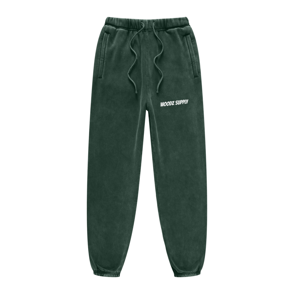 440GSM Unisex Relaxed Fit Loopback Terry Jogger Pants Emerald Green
