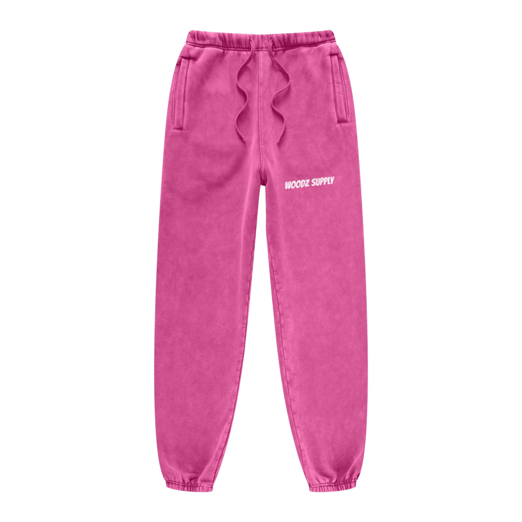 440GSM Unisex Relaxed Fit Loopback Terry Jogger Pants Rose Pink