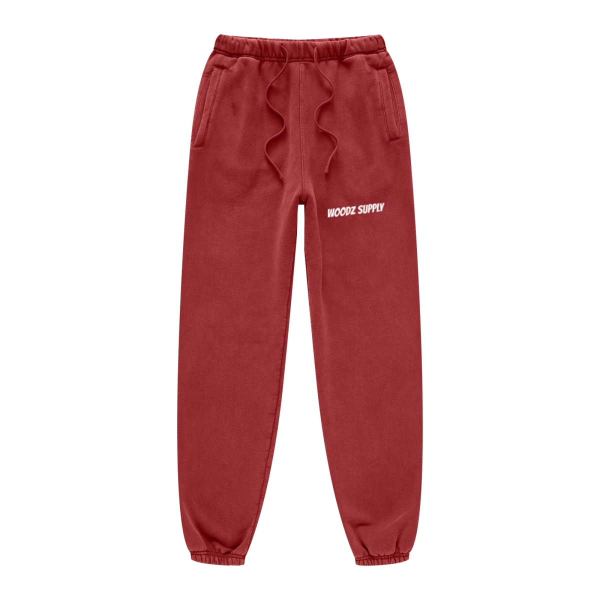 440GSM Unisex Relaxed Fit Loopback Terry Jogger Pants Red