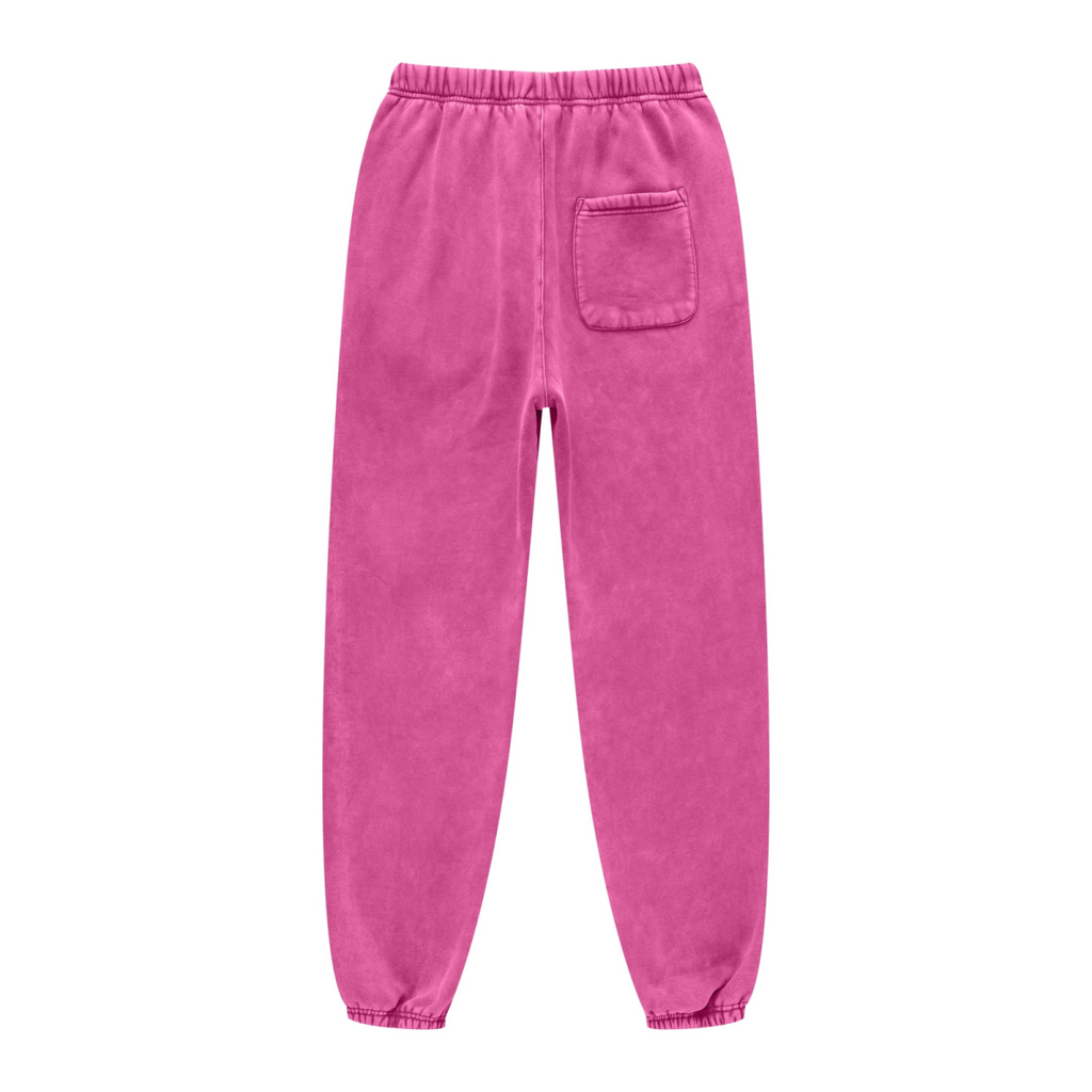 440GSM Unisex Relaxed Fit Loopback Terry Jogger Pants Rose Pink