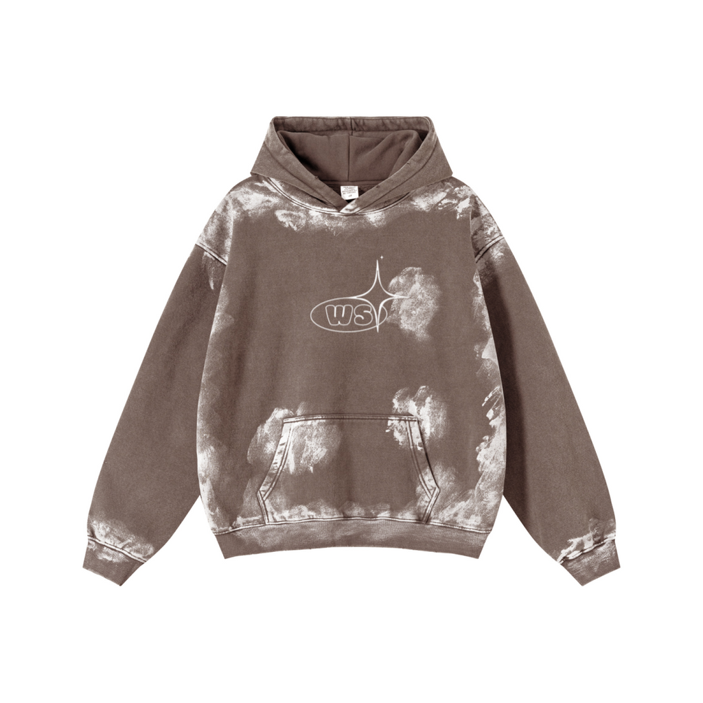 400GSM Unisex Heavyweight Vintage-Wash Hoodie Brown