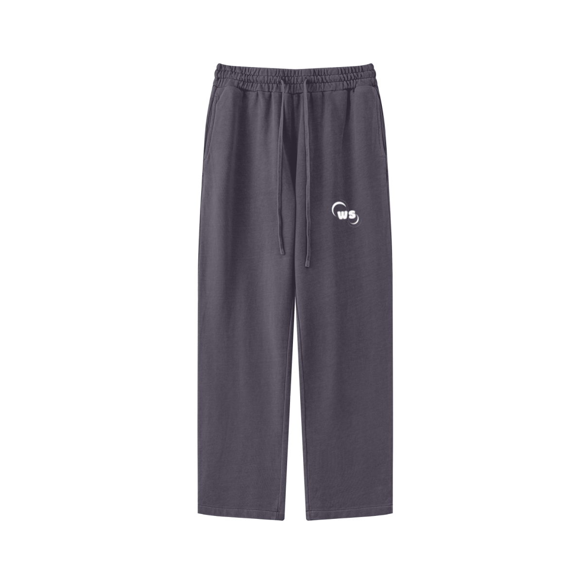380GSM Men's Vintage-Wash Loose-Fit Straight-Leg Terry Sweatpants Grape Purple