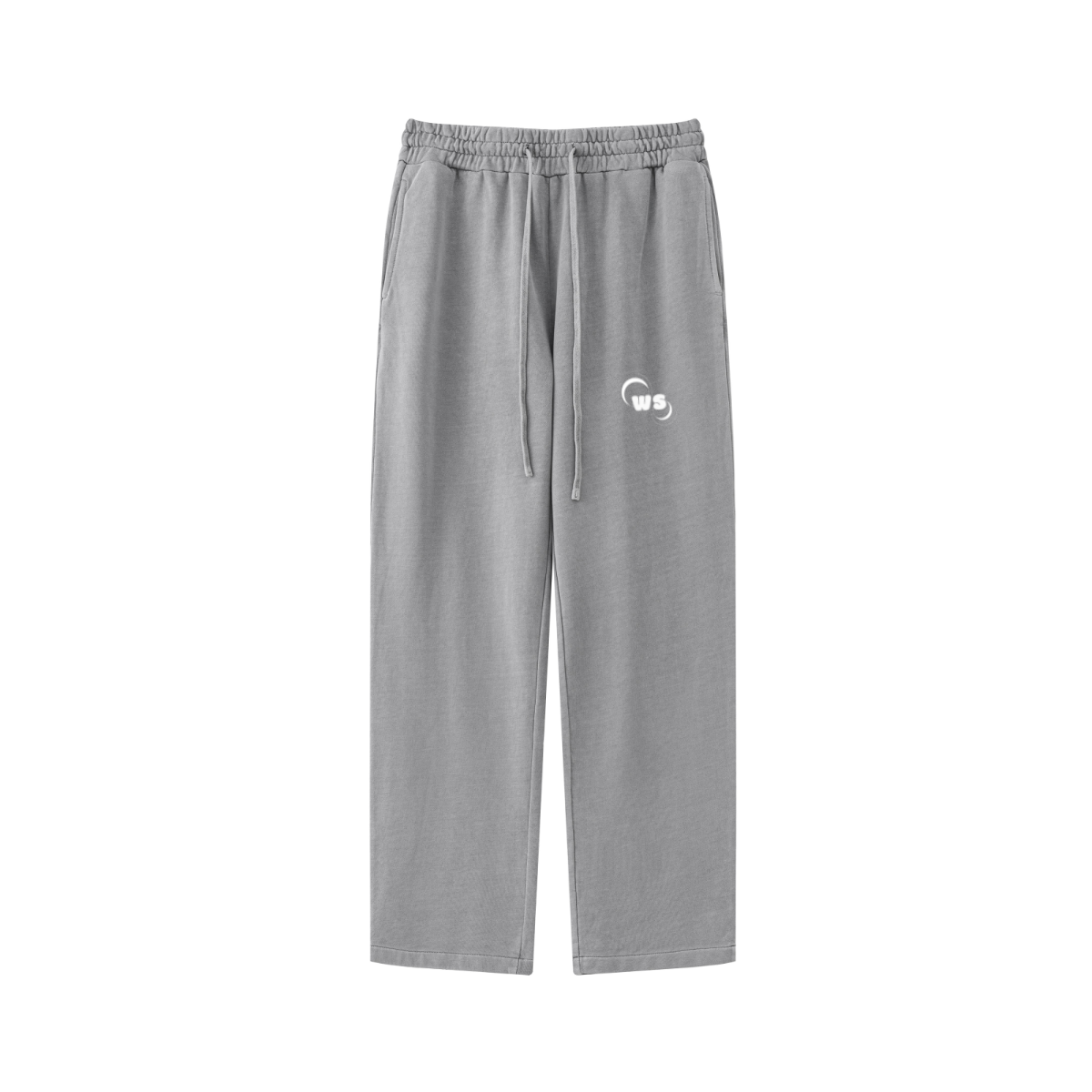 380GSM Men's Vintage-Wash Loose-Fit Straight-Leg Terry Sweatpants Medium Grey