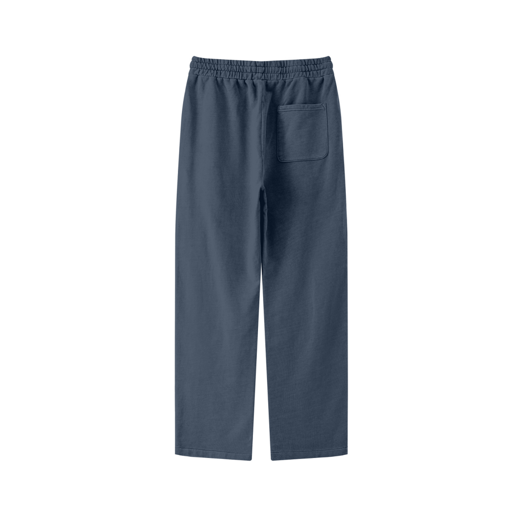 380GSM Men's Vintage-Wash Loose-Fit Straight-Leg Terry Sweatpants Royal Blue