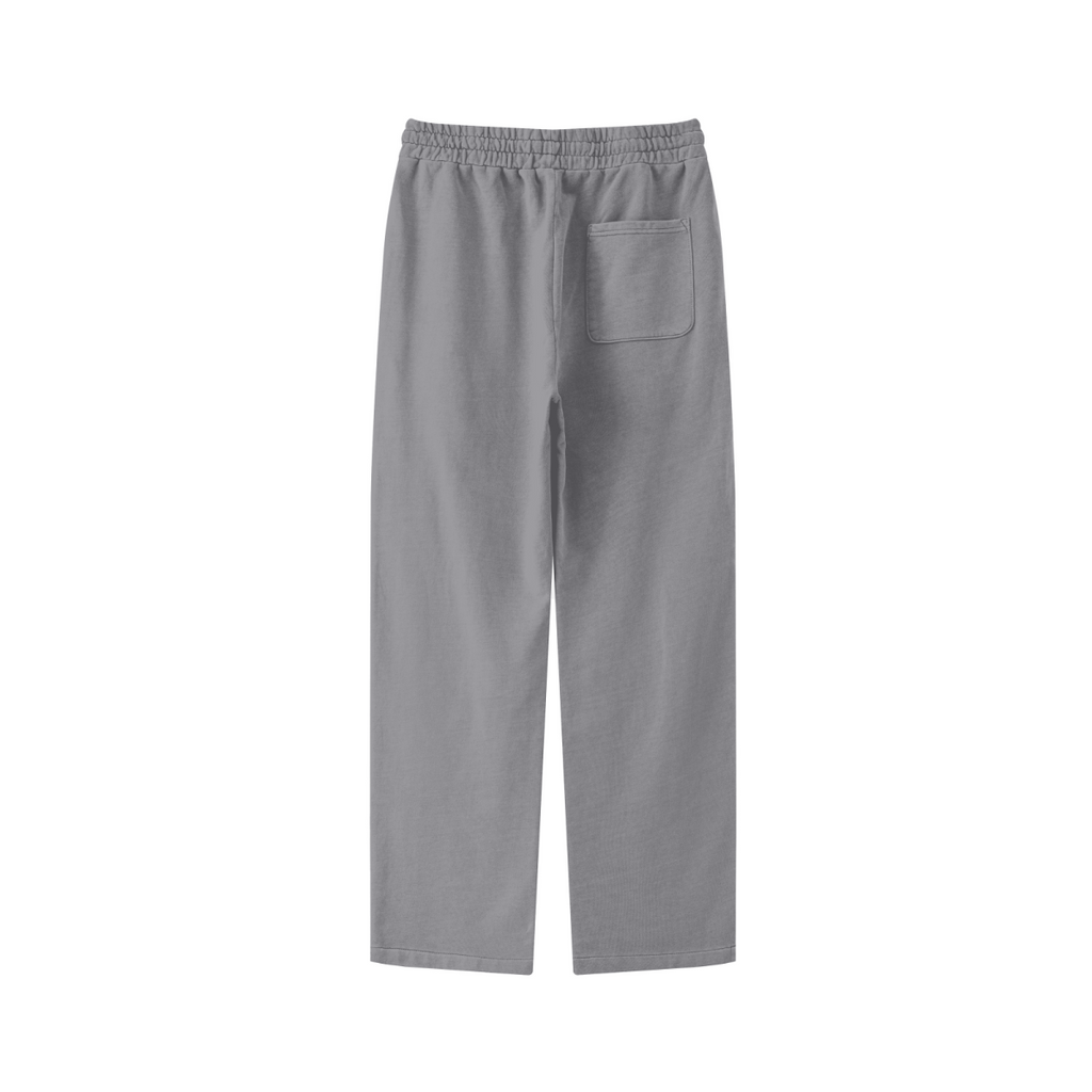 380GSM Men's Vintage-Wash Loose-Fit Straight-Leg Terry Sweatpants Medium Grey