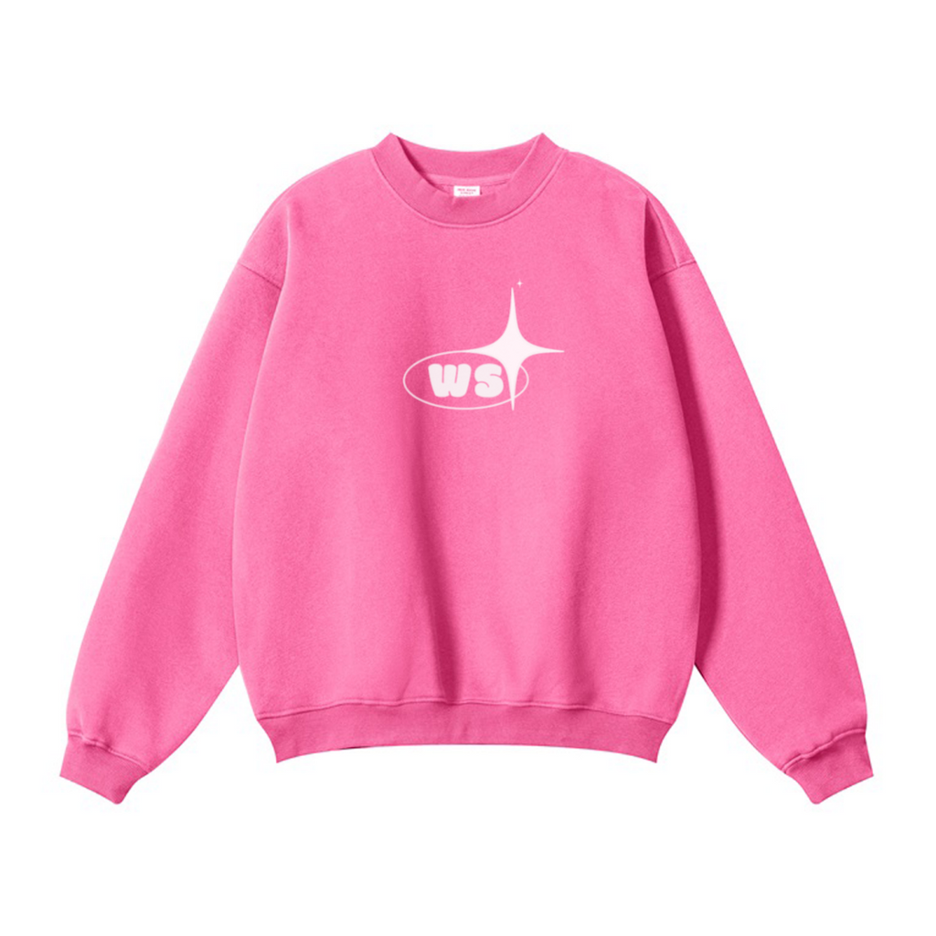 345GSM Women’s Solid-Color Crew Neck  Relaxed Fit Sweatshirt Dusty Pink