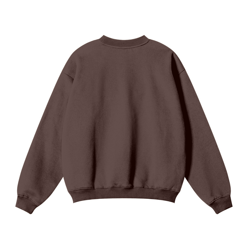 345GSM Women’s Solid-Color Crew Neck  Relaxed Fit Sweatshirt Buff Brown