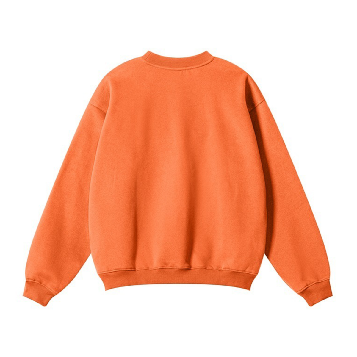 345GSM Women’s Solid-Color Crew Neck  Relaxed Fit Sweatshirt Orange