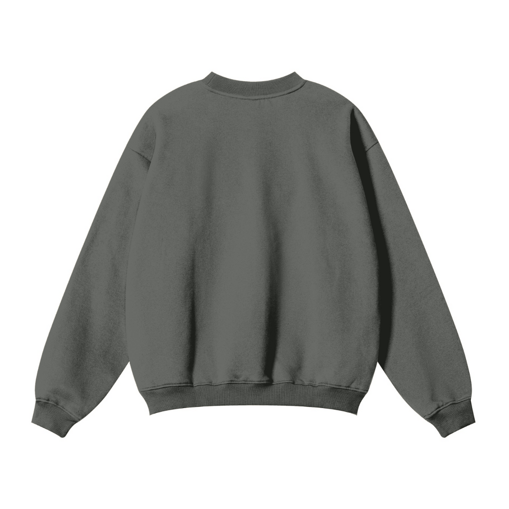 345GSM Women’s Solid-Color Crew Neck  Relaxed Fit Sweatshirt Gray