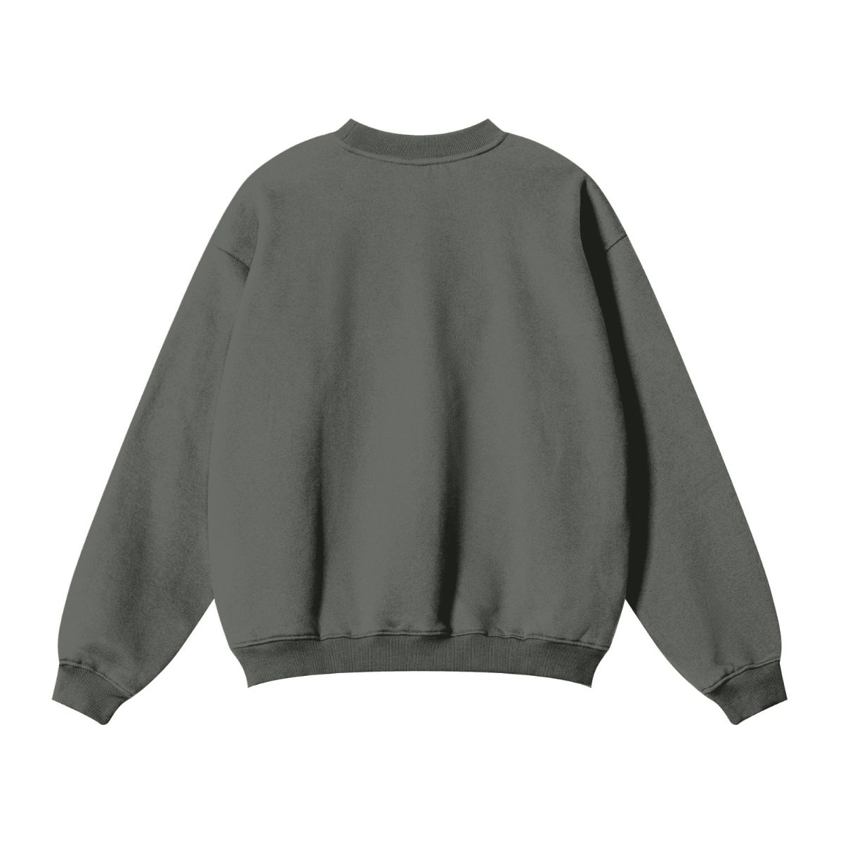 345GSM Women’s Solid-Color Crew Neck  Relaxed Fit Sweatshirt Gray