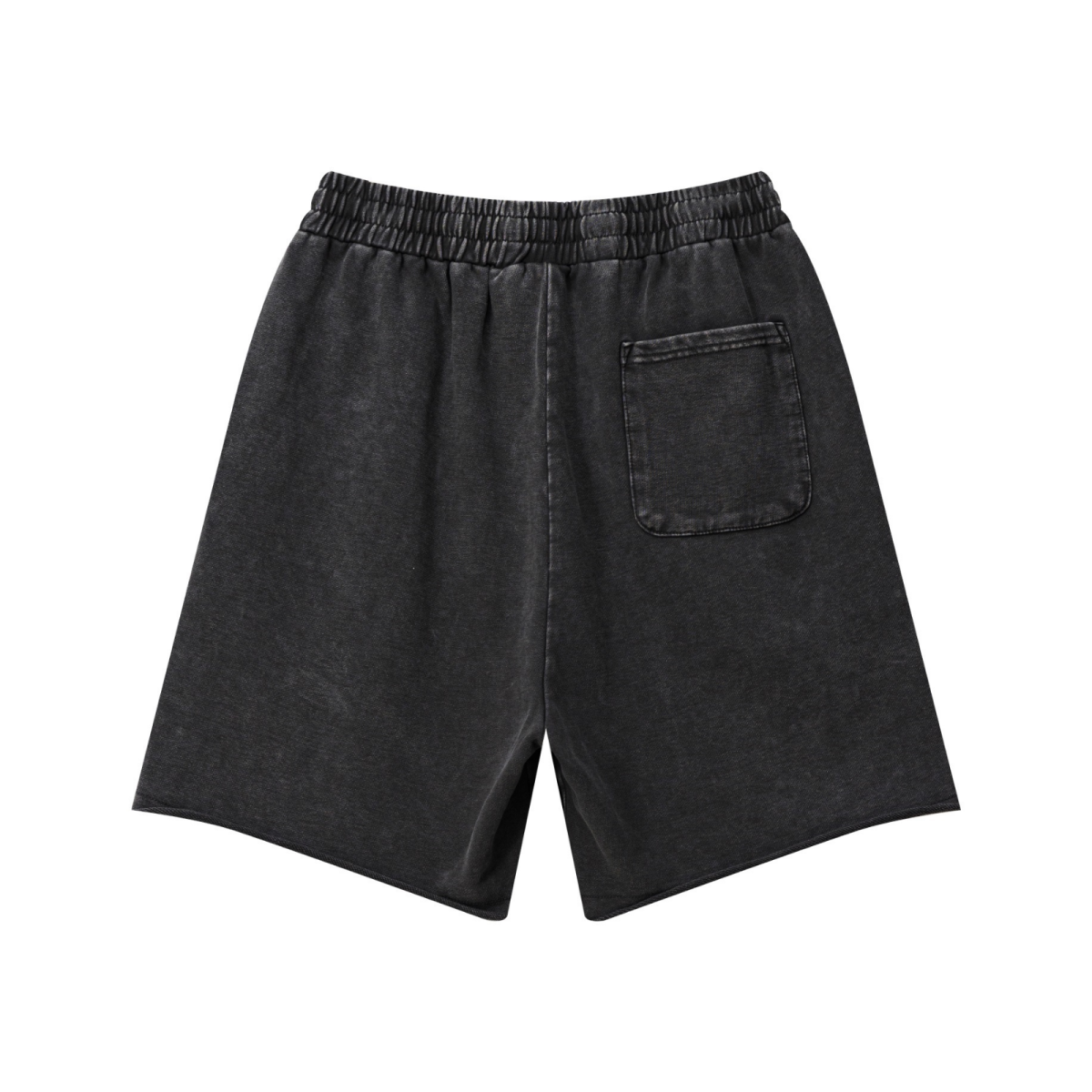 330GSM Women's Heavyweight Raw-Edge Snow-Washed Shorts Vintage Black
