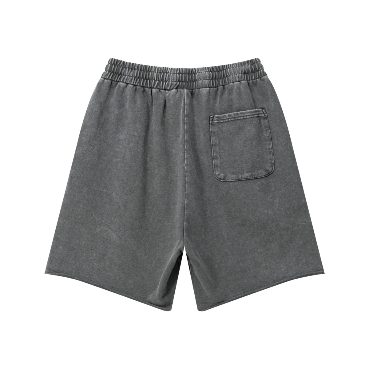 330GSM Women's Heavyweight Raw-Edge Snow-Washed Shorts Vintage Dark Gray
