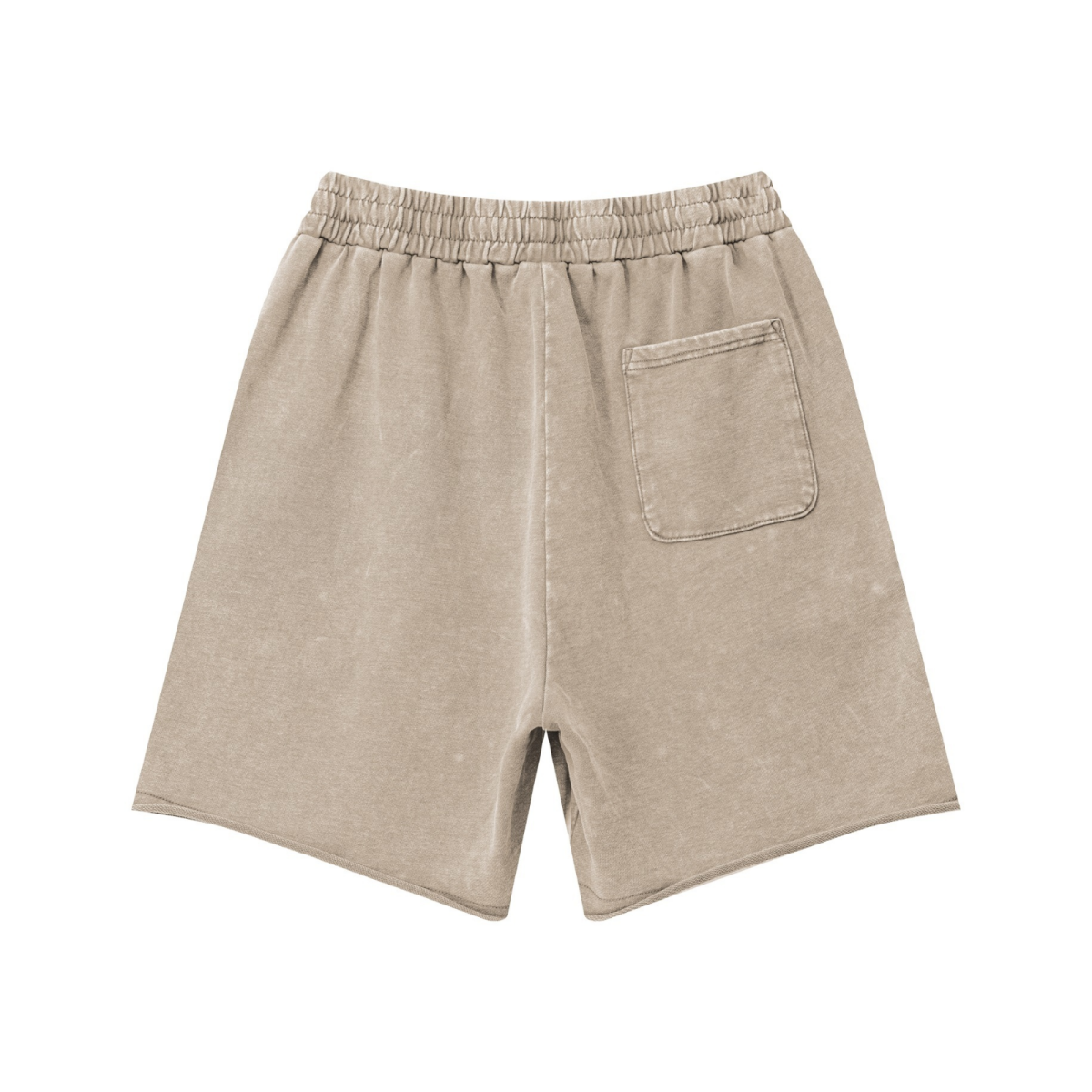 330GSM Women's Heavyweight Raw-Edge Snow-Washed Shorts Vintage Khaki