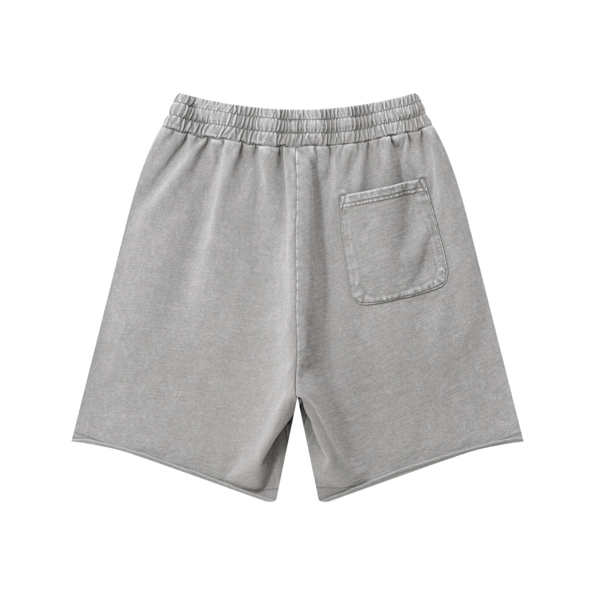 330GSM Women's Heavyweight Raw-Edge Snow-Washed Shorts Vintage Medium Gray