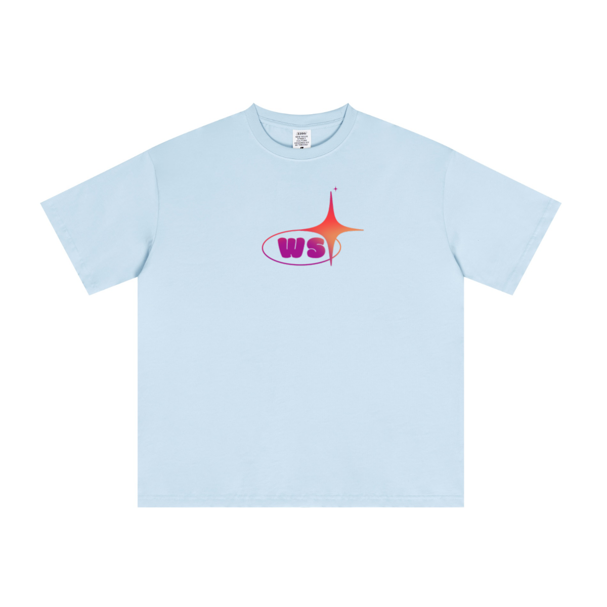 235GSM Men's cool-touch Crew Neck T-shirt Light blue