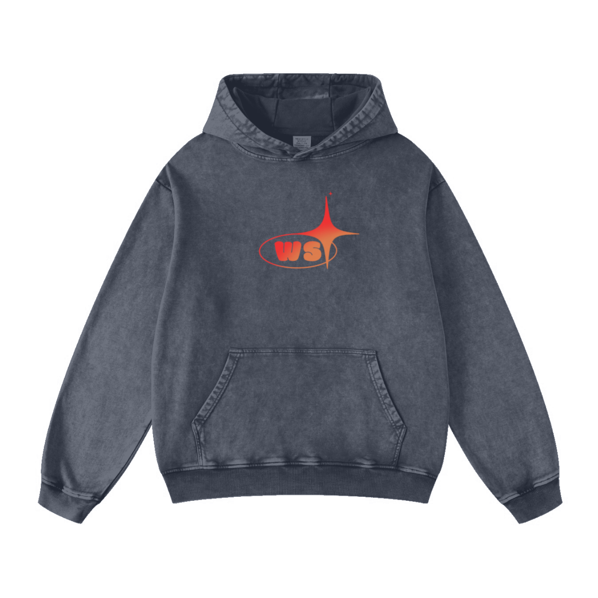 420GSM Women’s Heavyweight Fried-Color Snow-Wash Hoodie Dark blue