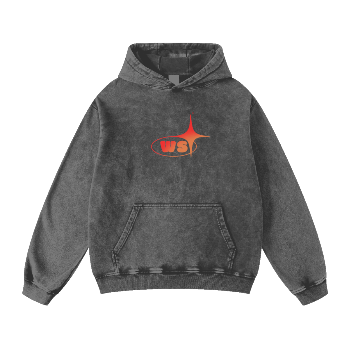 420GSM Women’s Heavyweight Fried-Color Snow-Wash Hoodie  Gray