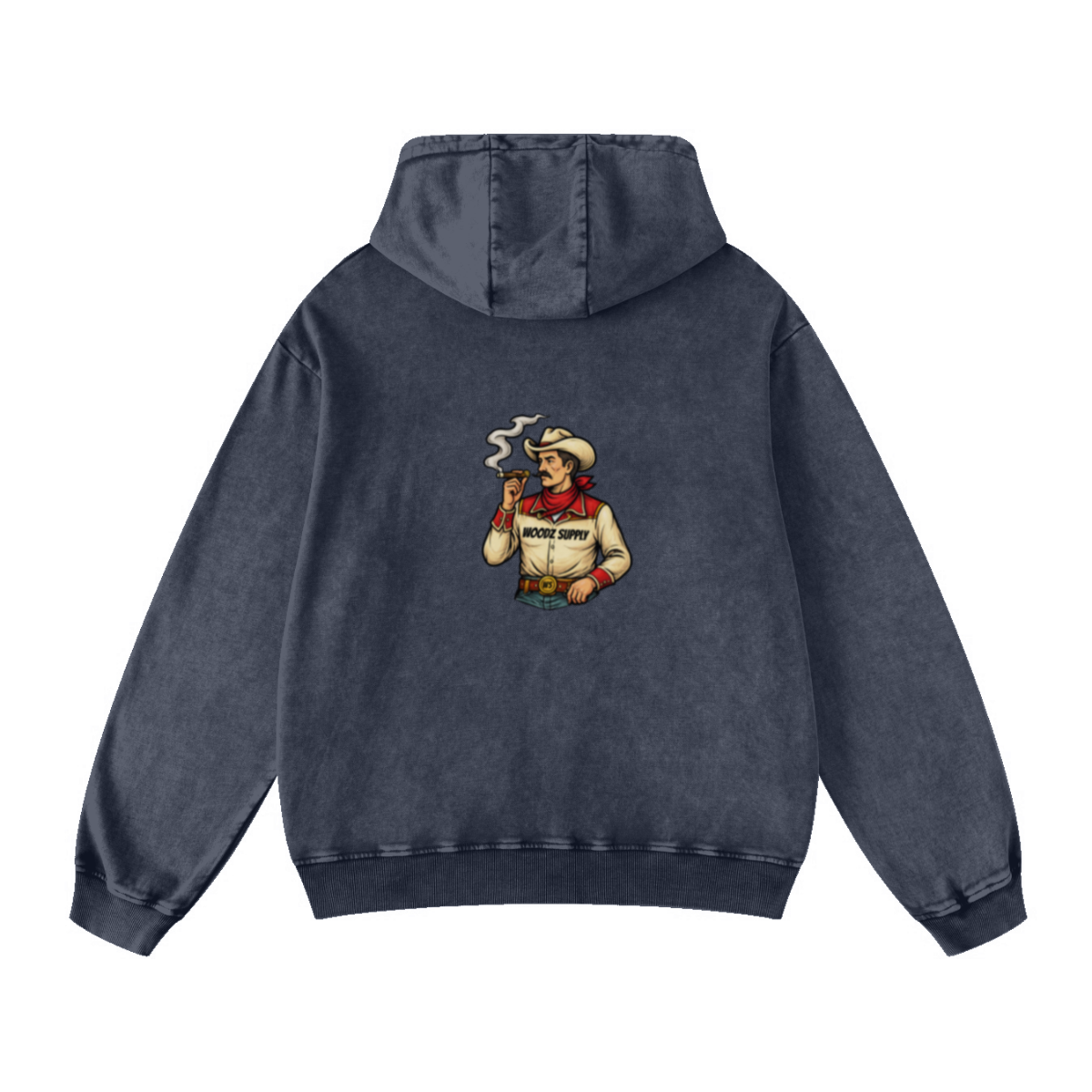 420GSM Women’s Heavyweight Fried-Color Snow-Wash Hoodie Dark blue