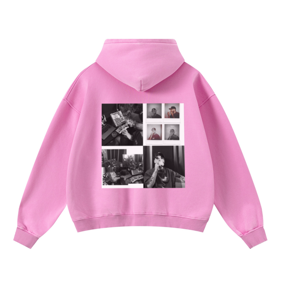 400GSM Unisex Washed Heavyweight Boxy-Fit Hoodie Vintage Peach Pink