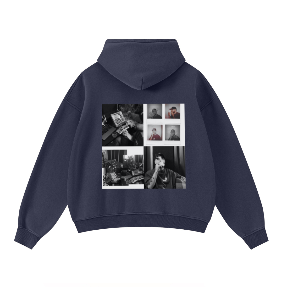 400GSM Unisex Washed Heavyweight Boxy-Fit Hoodie Vintage Royal Blue