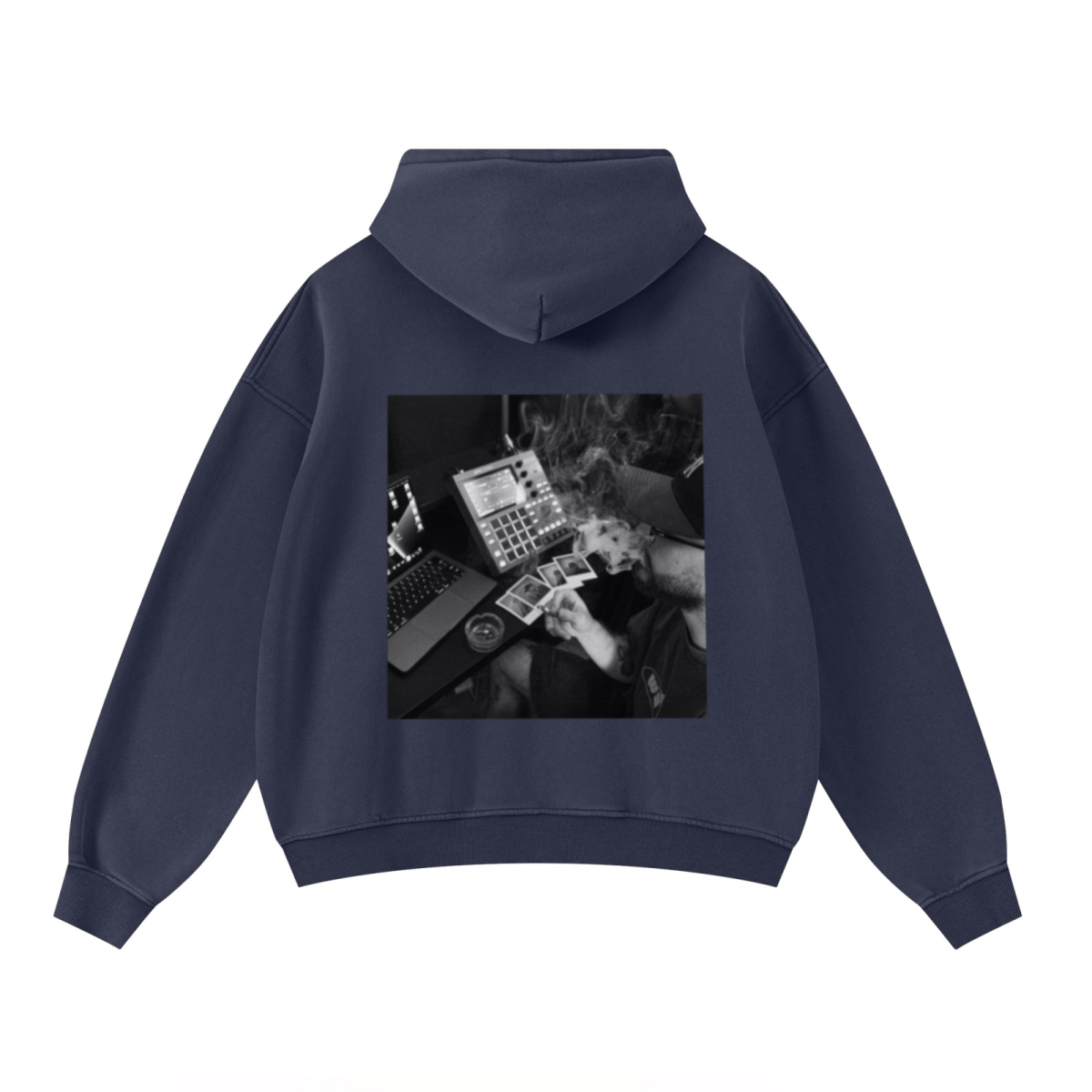 400GSM Unisex Washed Heavyweight Boxy-Fit Hoodie Vintage Royal Blue