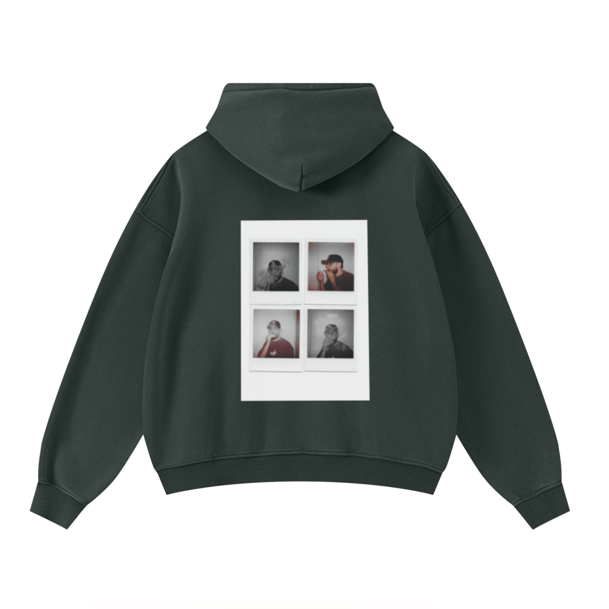 400GSM Unisex Washed Heavyweight Boxy-Fit Hoodie Vintage Moss Green