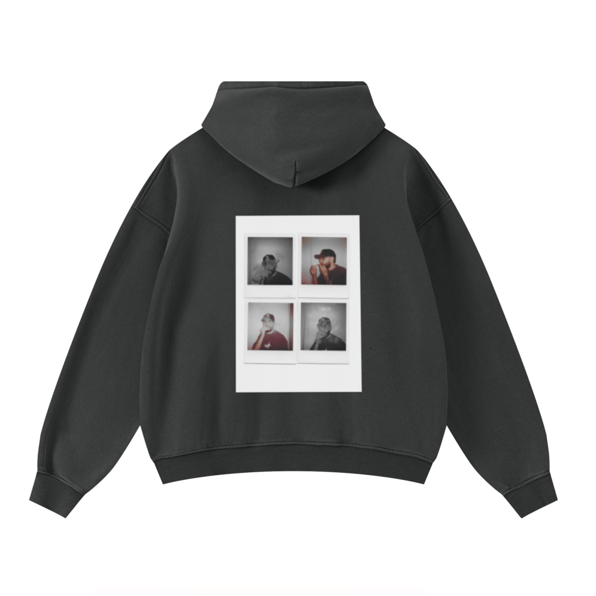 400GSM Unisex Washed Heavyweight Boxy-Fit Hoodie Vintage Dark Grey