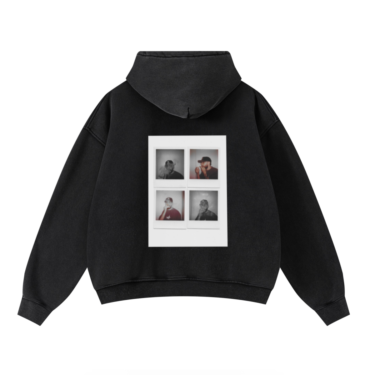 400GSM Unisex Washed Heavyweight Boxy-Fit Hoodie Vintage Black
