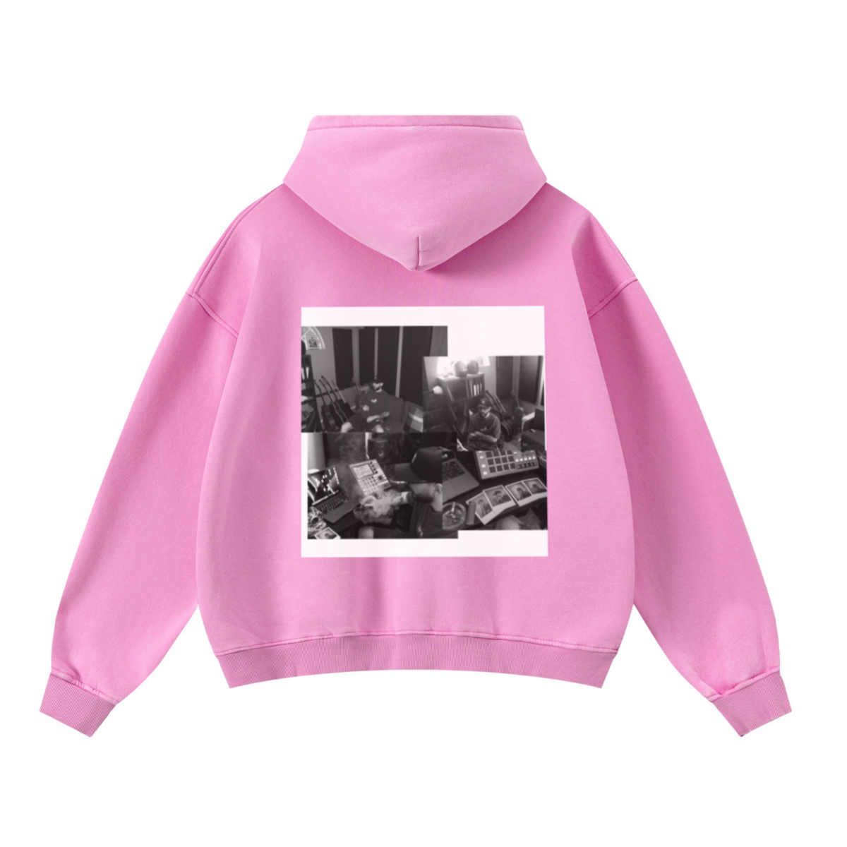 400GSM Unisex Washed Heavyweight Boxy-Fit Hoodie Vintage Peach Pink