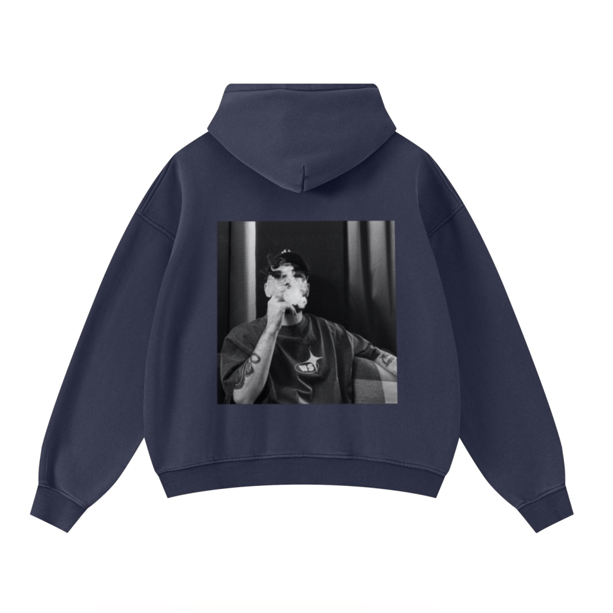 400GSM Unisex Washed Heavyweight Boxy-Fit Hoodie Vintage Royal Blue