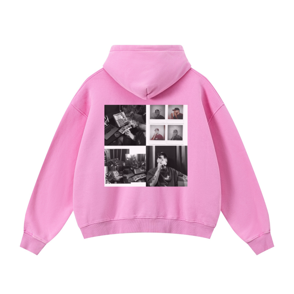 400GSM Unisex Vintage-Wash Boxy-Fit Zip-Up Hoodie Vintage Peach Pink