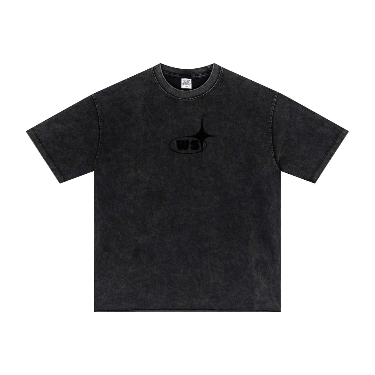 275GSM Men’s Raw-Edge Pigment-Wash T-shirt Snow Wash