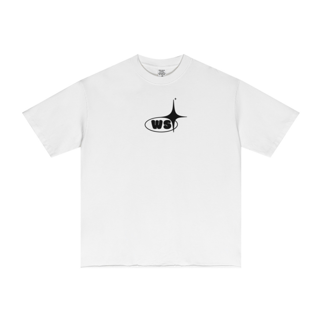 275GSM Men’s Raw-Edge Pigment-Wash T-shirt White